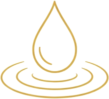 Water drop icon for the kidneys and the CHOOO healing sound